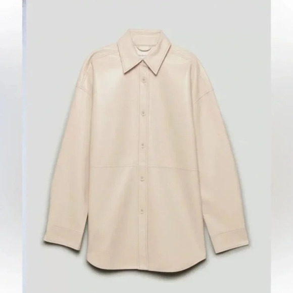 Aritzia Babaton Pelli Faux Leather Vegan Shirt  Jacket Size Small - Picture 2 of 9